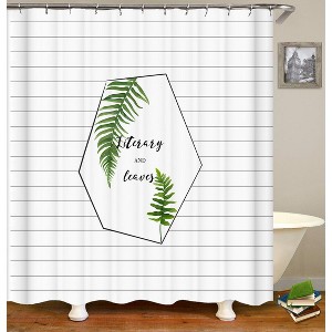 Literary And Leaves Shower Curtains for Bathroom Waterproof Fabric Bath Curtain Durable Soft Stylish Bathroom Decor 72x72 Inch - 1 of 1