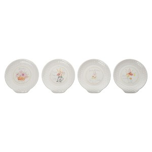 Transpac Ceramic Floral Market Spoon Rest Set of 4 Spring Home Decorations - 1 of 1
