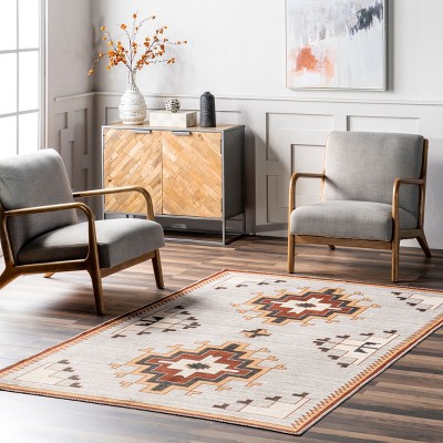 Nuloom Avya Boho Medallion Pet Friendly Machine Washable Area Rug