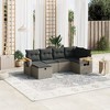 vidaXL 6 Piece Patio Sofa Set with Cushions Gray Poly Rattan - Gray without storage 6 Piece - 2 of 4