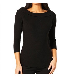 Women's Off The Shoulder Ribbed Detail Top - Angel Apparel - 1 of 2