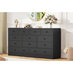 Zstar 12 Drawer Dresser & Chest of Drawers for Bedroom, 61" Wide Wood Storage Cabinet with Power Outlet - 1 of 4
