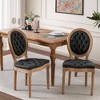 QingMoon French Style Dining Chairs Set of 2, PU Leather Kitchen Chairs, Farmhouse Country Accent Chairs with Wood Legs for Dining Room - 2 of 4