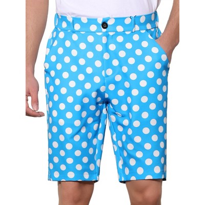INSPIRE CHIC Men's Polka Dots Comfort Flat Front Chino Shorts