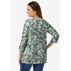 Woman Within Plus Size Perfect Printed Three-Quarter Sleeve V-Neck Tee - 3 of 4