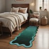 Washable Scalloped Living Room Rugs, Indoor Modern Ombre Soft Non Slip Area Rug for Bedroom, Large Home Decor Carpet for Dining Room - 3 of 4
