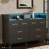 8 Drawer Dresser, Modern Dresser for Bedroom with Led Lights and Charging Station - 2 of 4