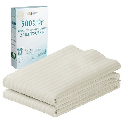 Luxury 500 Thread Count Pillowcase Set - 100% Cotton Sateen, Cool & Breathable by California Design Den