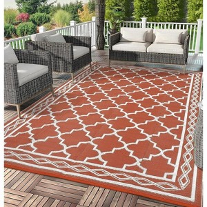 Acekool Outdoor Rug, Waterproof Reversible Easy Care Patio Mat, Lightweight Portable Carpet for RV, Camping, Deck, Balcony - 1 of 4