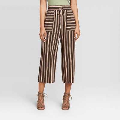 striped high rise pants