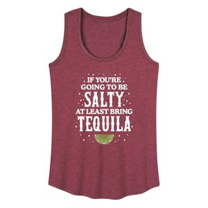 Women's - Instant Message - Be Salty Bring Tequila Graphic Racerback Tank - 1 of 4