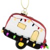 Northlight Decked Out Holiday Camper Glass Christmas Ornament - 3" - White and Red - 3 of 4