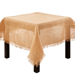 Saro Lifestyle Fringed Jute Tablecloth - 1 of 4