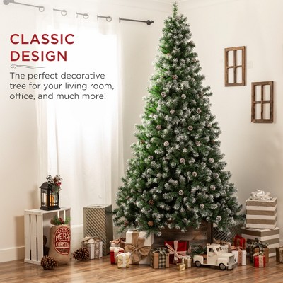 7.5ft Green Partially Flocked Virginia Pine Artificial Christmas Tree