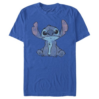 Men's Lilo & Stitch Watercolor Stitch T-shirt - Royal Blue - Small : Target