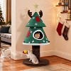 Christmas Cat Tree, 47.2in Christmas Tree Cat Tower with Teaser Ball, Festive Kitty Bed Furniture for Small Cats - 2 of 4