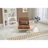 PAGED Accent Chair with Wood Frame, Mid Century Modern Living Room Chairs with Waist Cushion, Reading Armchair for Living Room - 3 of 4