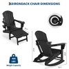 Rocking Adirondack Chairs, Folding Adirondack Rocking Chair With Footrest, Adirondack RockingChair Outdoor With Retractable Ottoman and Cup Holder - 3 of 4