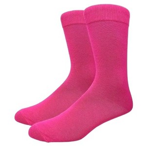 Solid Color Crew Cotton Dress Socks  from the Sock Panda (Men's Sizes, Adult Large) - 1 of 4