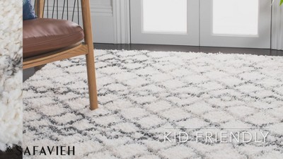 Fontana Gray and Ivory Shag Runner Rug 2'3" x 6'