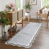 Scalloped Washable Area Rugs for Living Room,Modern Stain Resistant Solid Rug for Bedroom - 3 of 4