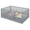 NicBex Twin Size Wooden Daybed, Modern Sofa Bed Frame with 2 Storage Drawers, Fence and Door for Boy and Girl - 4 of 4