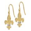Black Bow Jewelry Two Tone Fleur De Lis Filigree Dangle Earrings in 14k Gold - 2 of 4