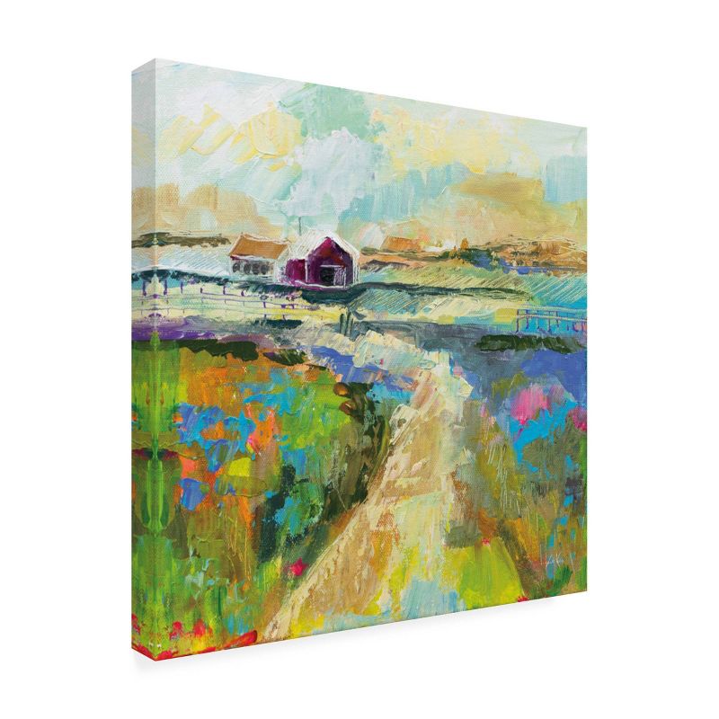35&#34; x 35&#34; Jeanette Vertentes &#39;The Pasture&#39; Gallery-Wrapped Canvas Art, Modern Landscape Painting, Unframed Wall Decor - Trademark Fine Art, 3 of 6