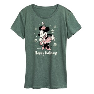 Women's - Disney - Minnie Happy Holidays Short Sleeve Graphic T-Shirt - 1 of 4