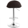 Elama 2 Piece Adjustable Faux Leather Bar Stool in Dark Brown with Chrome Base - 4 of 4