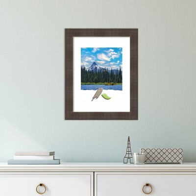 Classic 8x10 White Matted Brown Wood Wall Frame