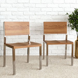 Gaoyangjiaju 31.5 Inch Wooden Dining Chair with Stainless Steel Legs Kitchen Dining Room Accent Chair - 1 of 4