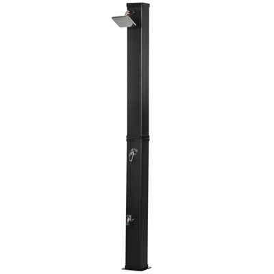VisioGear 10.6 Gallons Outdoor Shower with 360 Rotating Rainfall, Handheld Shower Head, Outdoor Shower for Backyard Poolside, Black, 7.5"*7.8"*85.5"