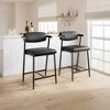 Bar Stools Set of 2, Adjustable Swivel Barstools, Upholstered Counter Height with Soft Backrest, for Bar, Dining Room, Kitchen - 3 of 4