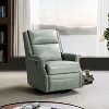 Favonius Wooden Upholstery Genuine Leather Swivel Rocker Recliner with Nailhead Trim for Bedroom and Living Room| ARTFUL LIVING DESIGN - 2 of 4