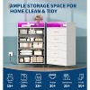 5 Drawer Dressers for Bedroom, 53" Tall Wooden Chest of Drawers with Lights & Charging Station, Dresser Storage Cabinet for Living Room Closet - 3 of 4