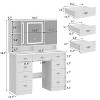 FUFU&GAGA Elegant Makeup Vanity Table with Adjustable Mirror Large Desk - 3 of 4