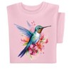 Collections Etc Hummingbird Watercolor Short Sleeve Graphic T-Shirt X-Large Women light pink - 4 of 4