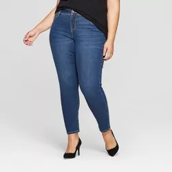 Women's Plus Size Skinny Jeans - Ava & Viv™ Medium Wash