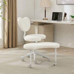 GDFStudio Hazlitt Ergonomic Cross-Legged Adjustable Swivel Chair with Wheels - 1 of 4