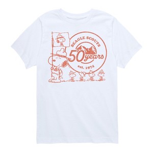 Boys' - Peanuts - Snoopy Flag Logo Short Sleeve Graphic T-Shirt - 1 of 4