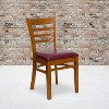 Emma and Oliver 2 Pack Ladder Back Wooden Restaurant Chair - 2 of 4