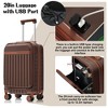 KWPZQEB Luggage 3 Piece Set Suitcase Spinner Hardshell Lightweight TSA Lock & USB Port, Front Opening Design (20", 24", 30") - 2 of 4
