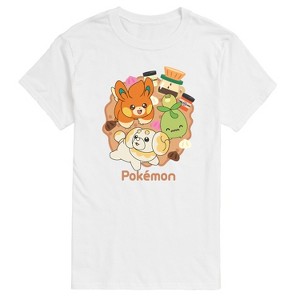 Men's - Pokémon - Fidough Smoliv Pawmi Coffee Café Trio Short Sleeve Graphic T-Shirt - 1 of 4