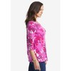 Jessica London Women's Plus Size Stretch Cotton V-Neck Tee - 4 of 4