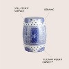 JONATHAN Y Acanthus 17.8" Chinoiserie Ceramic Drum Garden Stool, Blue/White - 3 of 4