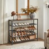VASAGLE 5 Tier Shoe Rack for Closet, Entryway, Rustic Brown and Black - 2 of 4