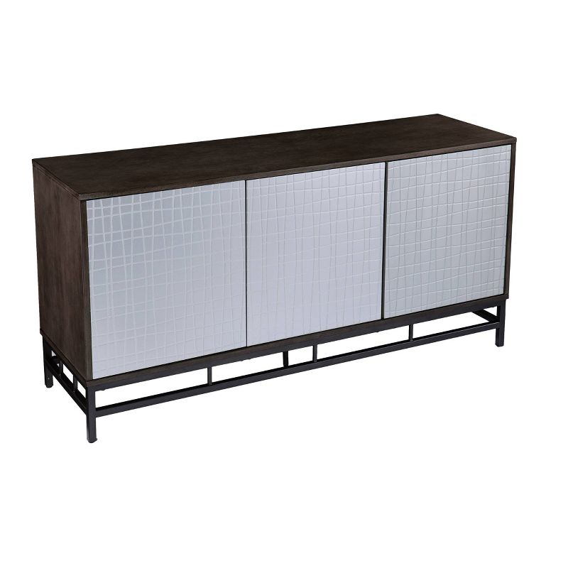 Spilscar Contemporary Storage Cabinet Brown with Silver - Aiden Lane, 3 of 12