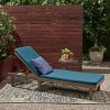 Nadine Gray Acacia Wood Chaise Lounge Gray/Blue - Christopher Knight Home: Weather-Resistant Polyester, 600 lbs Capacity - 2 of 4