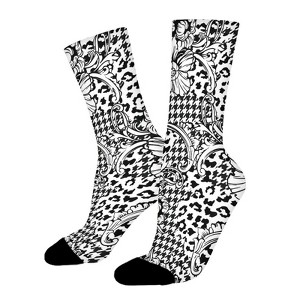 Animal And Plaid Women Printed Crew Socks Funny Funky Socks Soft Polyester Novelty Gifts for Artists Men - 1 of 1